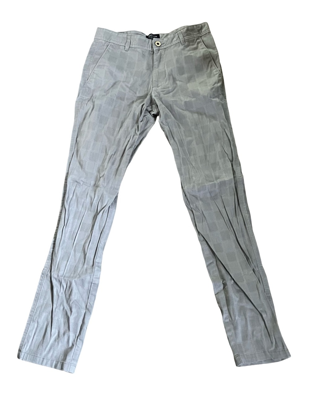 Mens Chino Pants 30x30 Plaid Ultra Slim Gray Trousers Classic Flex Indigo Nation